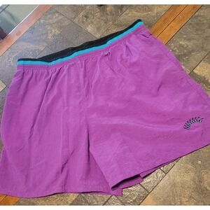 Vtg Y2K Cheetah Brand Women's Purple With Turquoise Shorts SZ L